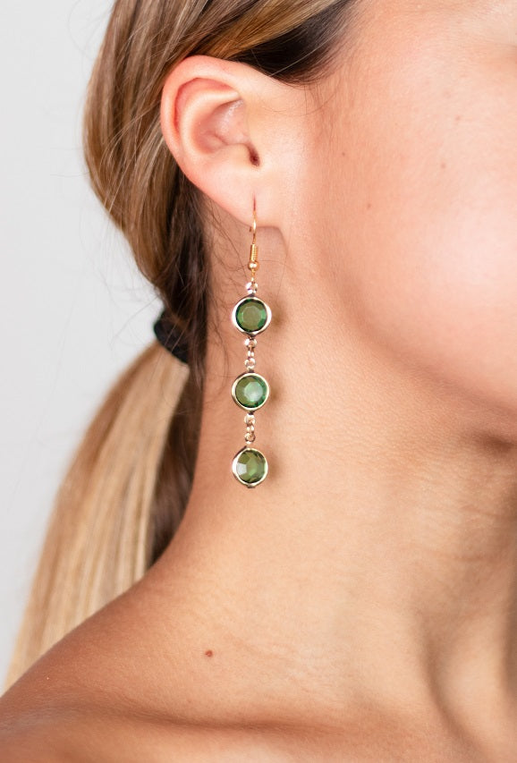 Emerald Green Stem Earrings