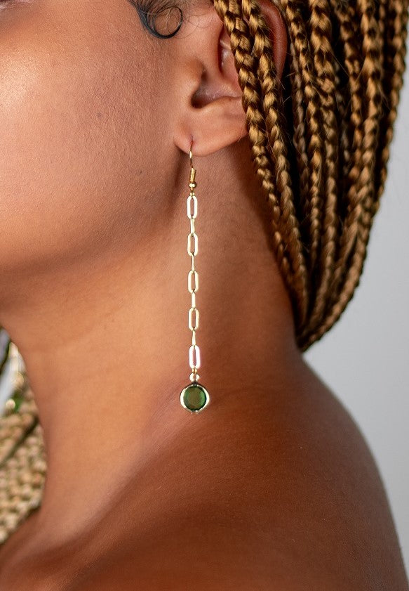 Pendulous Emerald Green Earrings