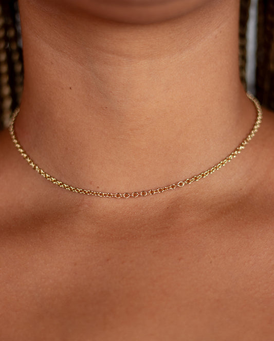 Gold Plated Round Chain Necklace